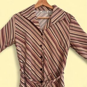 Selene Sport Striped Midi Dress - Multicolor